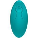 A-Play Thrust Silicone Anal Plug with Remote Teal top view showing its smooth exterior design.