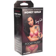 Signature Strokers Honey Gold Ultraskyn Pocket Pussy packaging featuring adult star Honey Gold in pink lingerie.