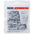 Doc Johnson Reversible Face Mask Blue Toy Pattern in packaging showing playful toy print design.
