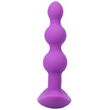 A-Play Beaded Vibe Silicone Anal Plug With Remote Purple in a vibrant purple color, showcasing its smooth beaded shape.