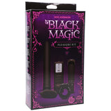 Doc Johnson Black Magic Pleasure Kit Black packaging showcasing four-piece collection for solo or partner use.