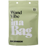 In A Bag Rechargeable Silicone Wand Vibrator Black packaging by Doc Johnson