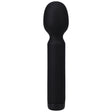In A Bag Rechargeable Silicone Wand Vibrator Black with smooth black silicone surface and compact design.