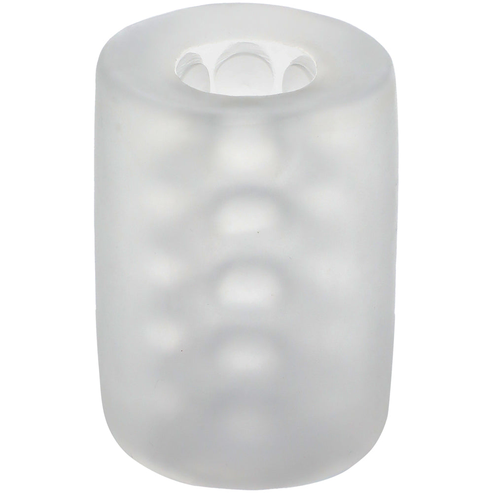 GoodHead Glow Helping Head Mini Stroker Frost Green designed for enhanced pleasure with massage beads.