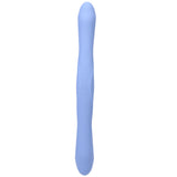 Tryst Duet Double Ended Remote Vibrator Periwinkle showcasing its sleek silicone design in blue color.