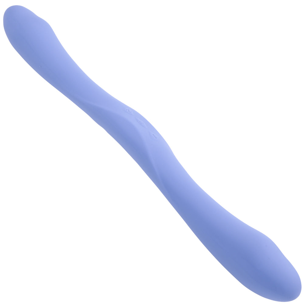 Tryst Duet Double Ended Remote Vibrator Periwinkle in soft silicone design for pleasure.