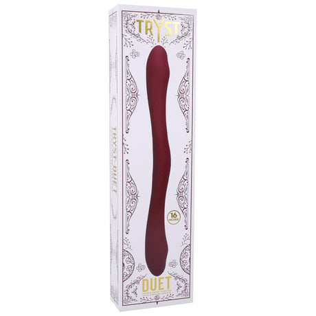 Tryst Duet Double Ended Vibrator With Wireless Remote Berry in elegant packaging.