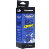 Goodhead Juicy Head Dry Mouth Spray Sour Blue Raspberry 2 Oz packaging, featuring a refreshing and sour flavor.