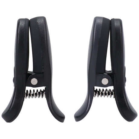 Merci Vibro Grippers Vibrating Nipple Clamps Black, adjustable pressure clamps for intense nipple stimulation.