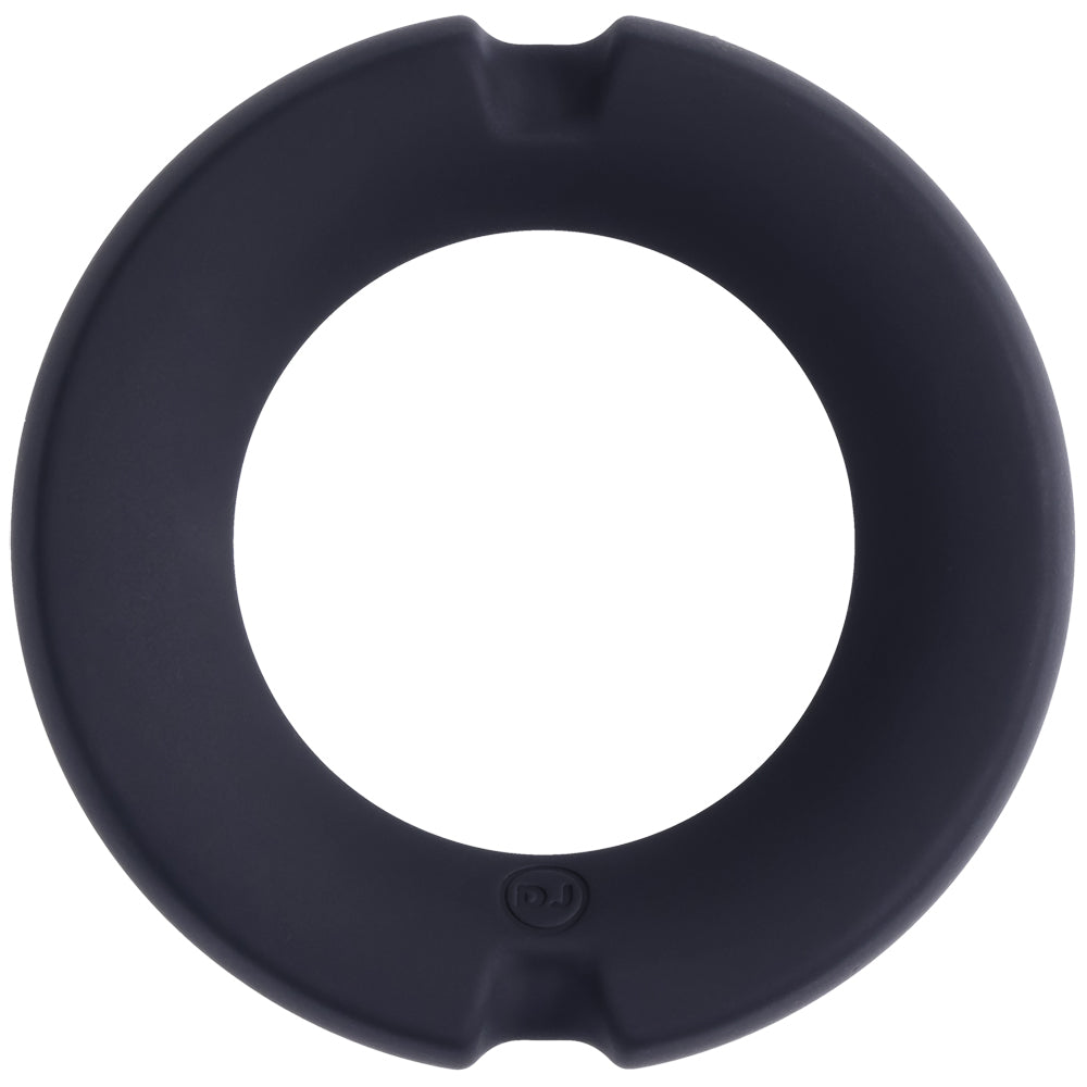Merci The Paradox Silicone Metal Cock Ring 50mm Black, featuring a sleek black silicone design.