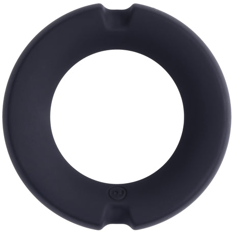Merci The Paradox Silicone Metal Cock Ring 50mm Black, featuring a sleek black silicone design.