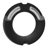 Merci The Paradox Silicone Metal Cock Ring 50mm Black features a unique design combining silicone and metal for comfort.