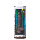 Silex-d The Original Model 1 Dildo 7 inch Chocolate in packaging with vibrant colors and detailed design.