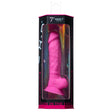 Silex-d Original Model 1 7 Inch Glow Dildo Pink in packaging, designed for realistic sensation and glow in the dark play.