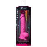Silex-d Original Model 1 7 Inch Glow Dildo Pink in packaging, designed for realistic sensation and glow in the dark play.