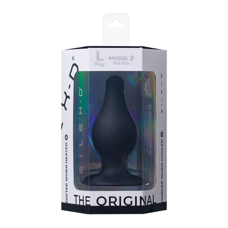 Silex-d The Original Plug Model 2 Dildo 4 inch L Black packaging with product details and design.