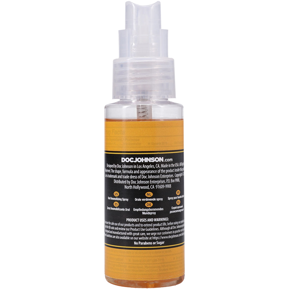 Goodhead Deep Throat Spray Mango 2 Oz bottle designed for enhanced oral pleasure and comfort.
