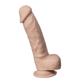Silex-d Real Skin Model 1 7 inch Vanilla Dildo displayed upright with realistic skin texture and color.