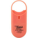 GoodHead Juicy Head Dry Mouth Spray Peach Bellini packaging in peach color, travel-size flavored spray for oral play.