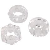 Crystal Jellies Performance Ring Set Clear featuring three textured rings for enhanced stimulation.
