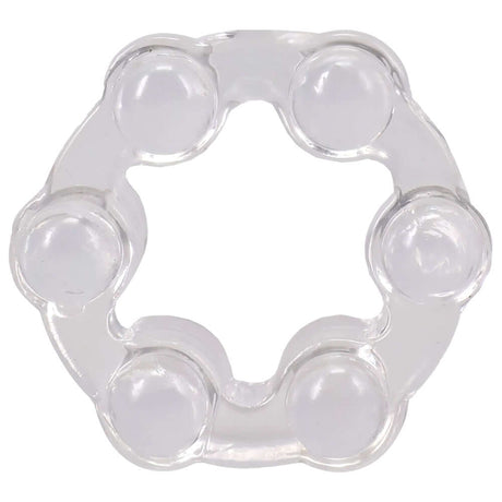 Crystal Jellies Performance Ring Set Clear with chunky textured designs for enhanced stimulation.