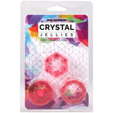 Crystal Jellies Performance Ring Set Pink packaging with three textured rings for enhanced stimulation.