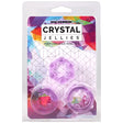 Crystal Jellies Performance Ring Set Purple packaged with three textured rings for enhanced stimulation.