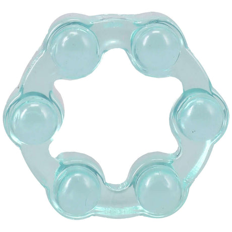 Crystal Jellies Performance Ring Set Teal with chunky textured design for enhanced stimulation.