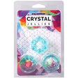 Crystal Jellies Performance Ring Set Teal packaging featuring three textured rings for enhanced stimulation.