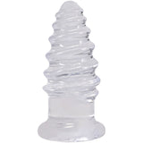 Crystal Jellies Anal Twist 5 Inch Clear, a flexible anal toy with ridges for enhanced stimulation.