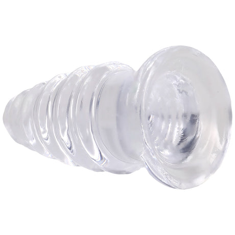 Crystal Jellies Anal Twist 5 Inch Clear - soft and flexible erotic tool with sculpted ridges for anal stimulation.