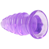 Crystal Jellies Anal Twist 5 Inch Purple, a soft and flexible purple anal toy with sculpted ridges for stimulation.