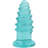 Crystal Jellies Anal Twist 5 Inch Teal, soft and flexible erotic tool designed for anal play with sculpted ridges.
