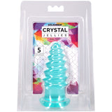 Crystal Jellies Anal Twist 5 Inch Teal packaging showcasing its textured design and soft material for anal play.