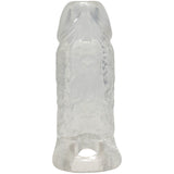 Titanmen Cock Sleeve With Ball Strap 4.5 Inch Clear enhances size and sensation with a built-in ball strap.