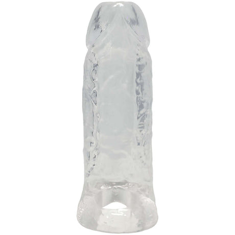 Titanmen Cock Sleeve With Ball Strap 5 Inch Clear for enhanced pleasure and stimulation