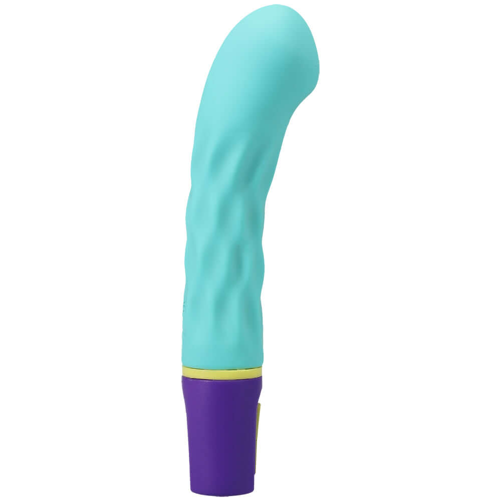 Mood Intense Arc G-spot Wand Vibrator Teal featuring a smooth, curved design for enhanced pleasure.