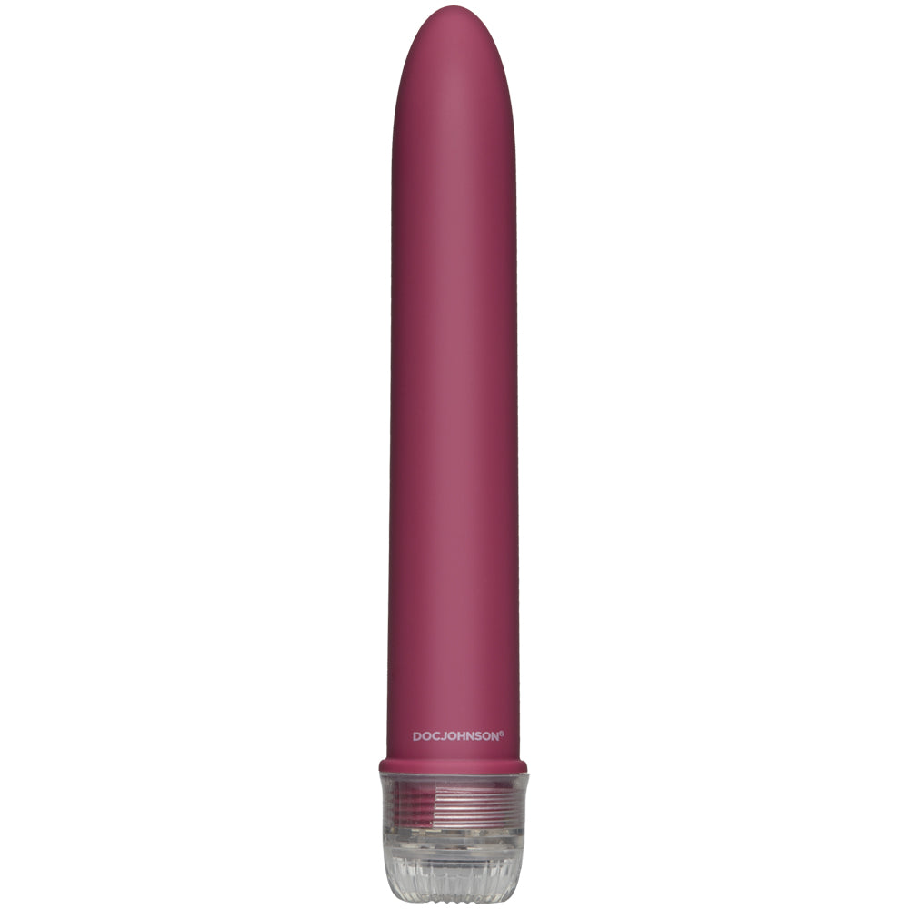 Doc Johnson Velvet Touch Vibe Dusty Rose, a sleek vibrator in soft dusty rose, designed for targeted stimulation.