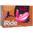 Doc Johnson iRide Pink Grinding Vibrator packaging showcasing dual vibrating zones and hands-free design.