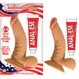 All American Whoppers 6.5 inch Curved Dong Flesh packaged with lube, featuring a realistic skin texture and suction cup base.