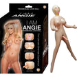 I Am Angie Transexual Love Doll with packaging, showcasing its features like oral, anal, and vibrating dong functionalities.