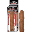 Natural Realskin Uncircumcised Xtender Brown with packaging showing features like extra girth and length.