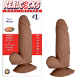 Realcocks Dual Layered No 1 Bendable Dildo 5.5 Inch Brown displayed with packaging showing its unique design.