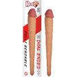 Nasstoys Hero 14 inch Double Dong White showing dual-ended design with realistic texture and flexibility.