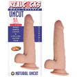 Realcocks Dual Layered Uncut Slider 8.5 Inch Thin Tip White with dual-layer skin for realistic feel.