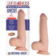 Realcocks Dual Layered Uncut Slider 9 inch Fat Dick White packaging showing realistic design and dual-layer features.