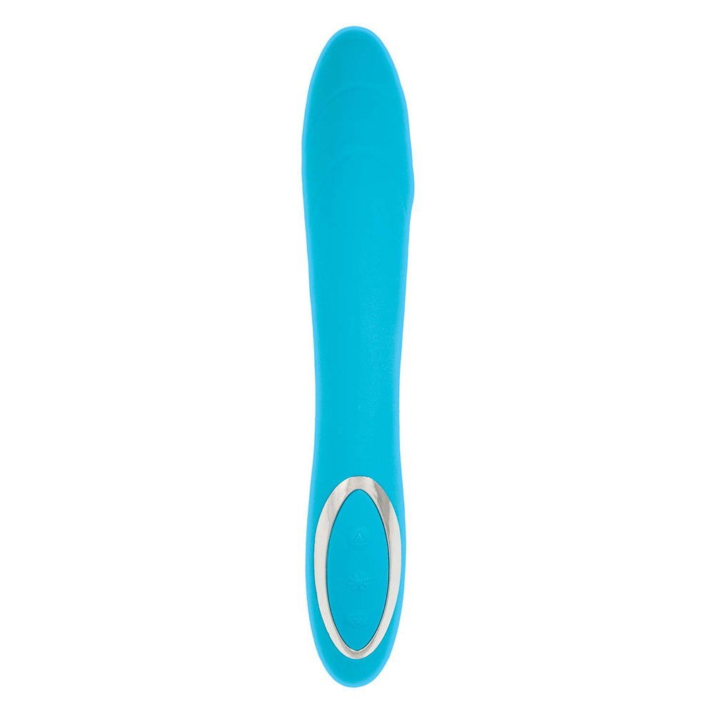 Nasstoys Princess Dynamic Heat G-Spot Vibrator Blue showcasing its sleek design and smooth surface.