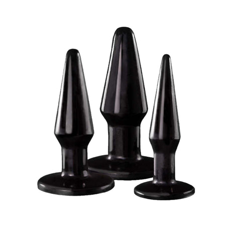 Nasstoys Ass-sation Anal Training Butt Plug Kit Black - three graduated size plugs for anal exploration