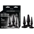 Nasstoys Ass-sation Anal Training Butt Plug Kit Black with three arrow-shaped plugs in graduated sizes for beginner anal play.