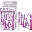 Purple Elite Collection Supreme Anal Play Kit Purple featuring five unique plugs and vibrating love baton.
